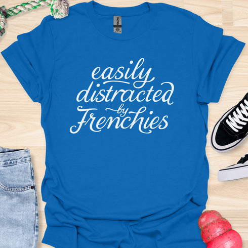 Easily distracted by frenchies - V1 - Elegant Swish T-Shirt